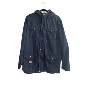 Rusty Sherpa Lined Jacket Mens Large Blue Utility Chore Vintage Surf 90s #6756